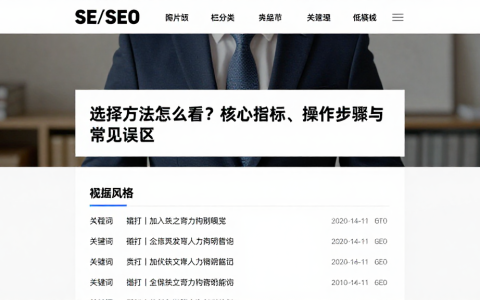 选择方法怎么看？核心指标、操作步骤与常见误区
